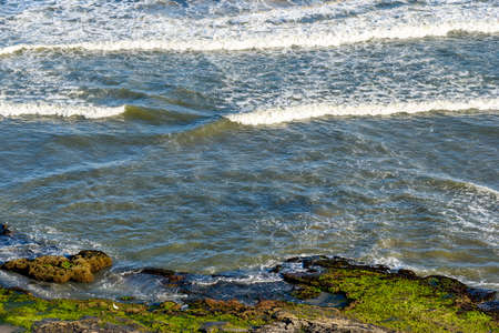 View of the beach of Cal in the city of Torres, Rio Grande do Sul, with their characteristic...