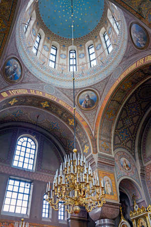 Richly decorated interior of the Uspenski Cathedral in Helsinkiのeditorial素材