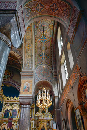 Richly decorated interior of the Uspenski Cathedral in Helsinkiのeditorial素材