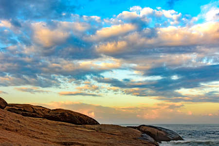 Tropical sunrise at Ipanema beach in Rio de Janeiroの写真素材