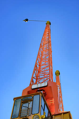 Cargo cranes on the dock of the portの写真素材