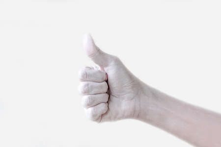 Gestures, positions and expressions with female hands and fingers painted white with also white...