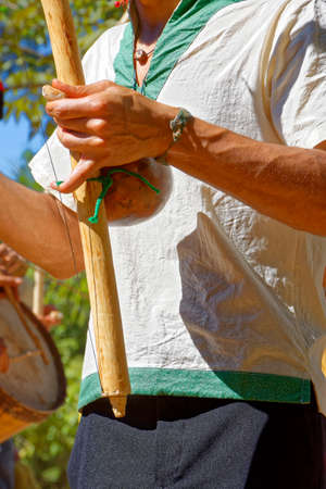 Brazilian musical instrument called berimbau and usually used during capoeira brought from africa...