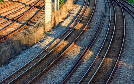 Old rusty train tracks that cross the city in Belo Horizonte, Minas Gerais, Brazilの写真素材