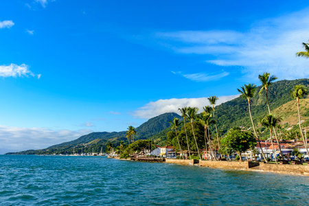 Coastal region of the beautiful city of Ilhabela on the north coast of Sao Pauloの写真素材