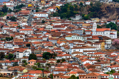Top view of the historic center of the famous city of Diamantina in Minas Geraisの写真素材