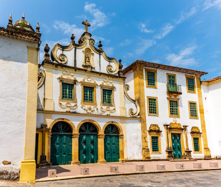 Historic 17th century church in the city of Olinda, state of Pernambuco, Brazilの写真素材