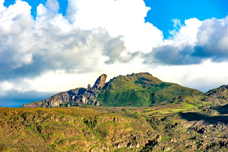 Itacolomi Peak in the mountainous region of the city of Ouro Preto in Minas Geraisの写真素材