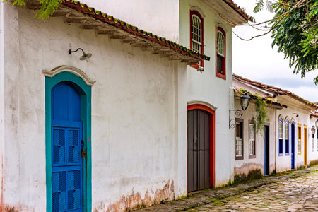 Historic city of Paraty founded during the Brazilian Empire on the coast of the state of Rio de Janeiroの写真素材