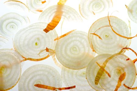 slices of onionsの写真素材
