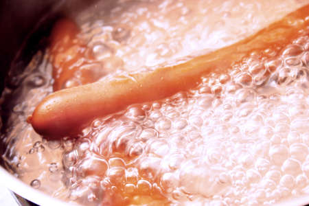 wiener in the potの写真素材