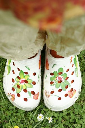 work boots with flowerpower