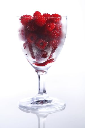 Highend shot of fresh raspberries