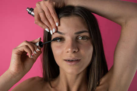 portrait of a woman and make upの写真素材