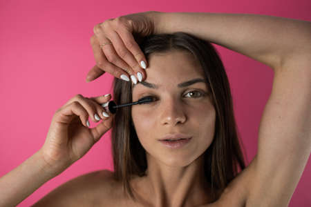 portrait of a woman and make upの写真素材