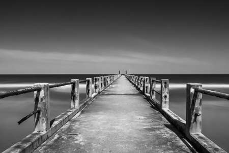 The Abandone Jetty in monochrome and long exposureの写真素材