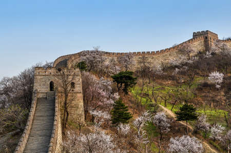Great Wall of China, Taken early in the morning during spring timeの写真素材
