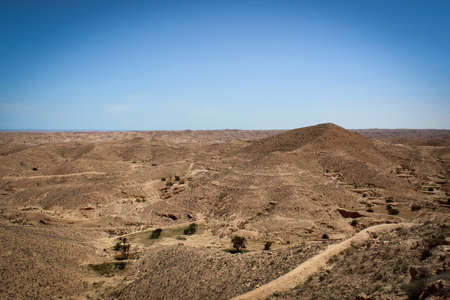 Sahara Desert view in Tunisiaの写真素材