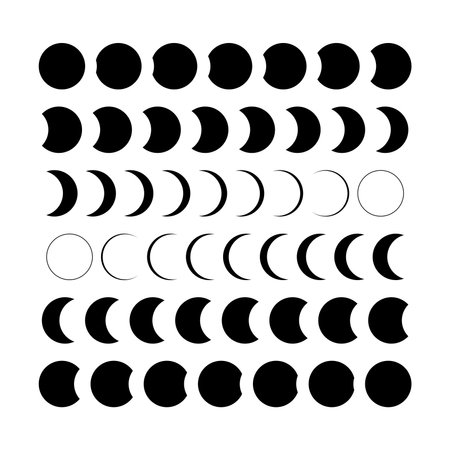 Set of black circles. Circles in a circle. Vector illustrationのイラスト素材