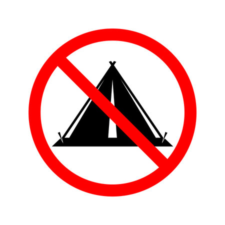 No camping sign. Vector illustration on a white background. EPS 10のイラスト素材
