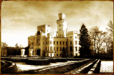 chech castle in retro styleの写真素材