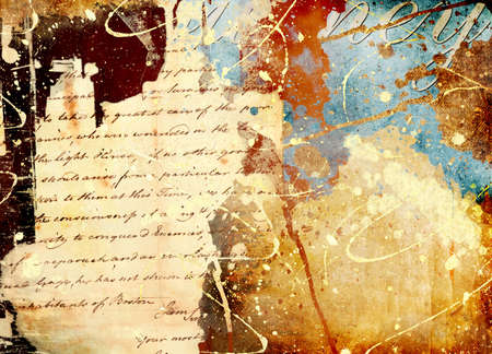 background in grunge style with splatters and hand letterの写真素材