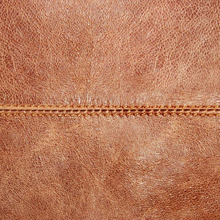 brown leather with seam の写真素材