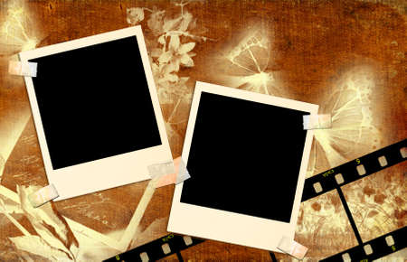 retro background  with film stripsの写真素材
