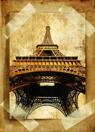 old photoalbum page - Parisの写真素材