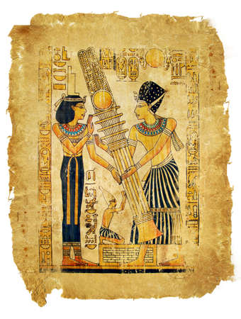 ancient papyrus parchmentの写真素材
