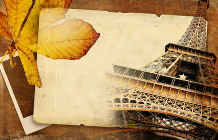 autumn in Paris - vintage backgroundの写真素材