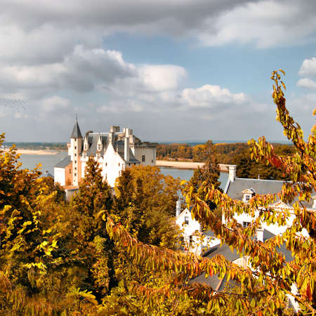 autumn castle - Montsoreau (loire valley)の写真素材