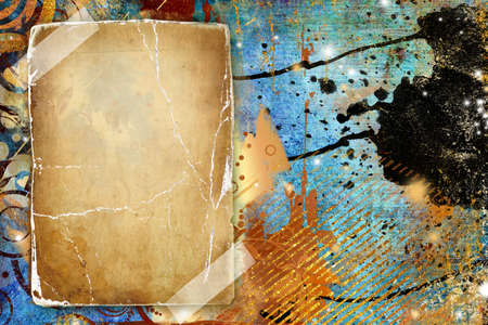 grunge painted background with frameの写真素材