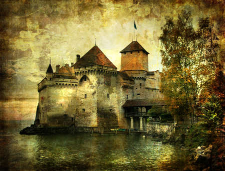 Cillion castle -picrure in painting styleの写真素材