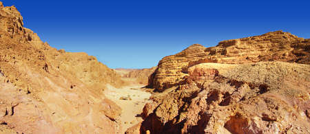 panoramic view pf colored canyonの写真素材