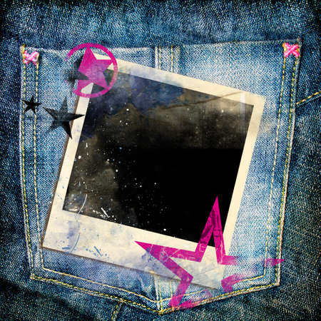 trendy background with instant frameの写真素材