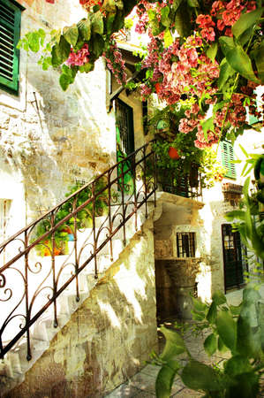 courtyard of old Croatiaの写真素材