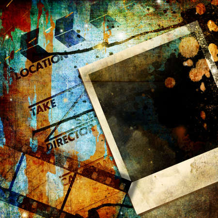 grunge background with instant frameの写真素材