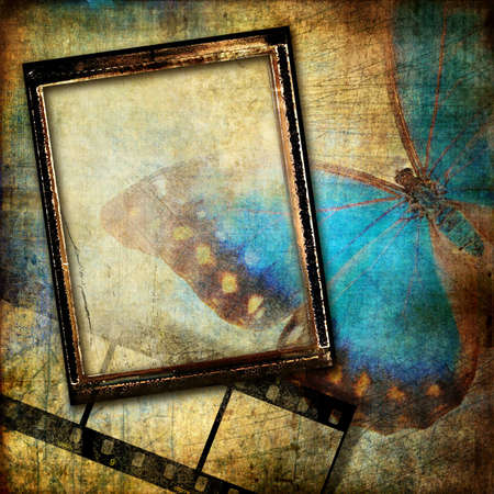 abstraction in grunge style with frameの写真素材