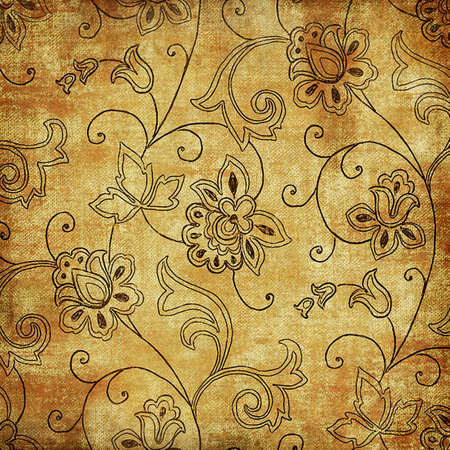 canvas texture with decorative ornamentの写真素材