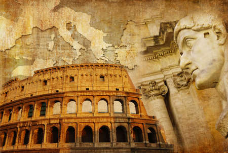 roman empire  - conceptual collage in retro style の写真素材