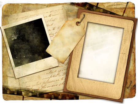old papers and frames - vintag background