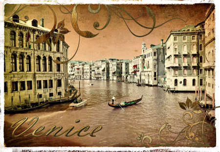pictorial old Venice - piture in retro styleの写真素材