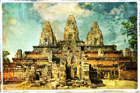 Pre Rup temple (Cambodia) - artwork in painting styleの写真素材