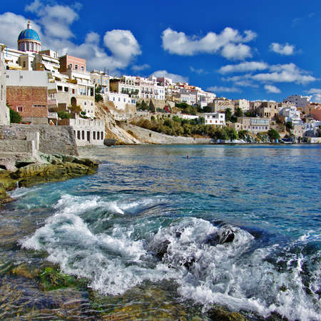 travel in Greek islands - Syros, Cycladesの写真素材