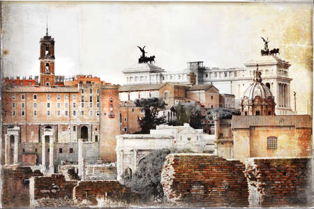 great antique Rome - vintage pictureの写真素材