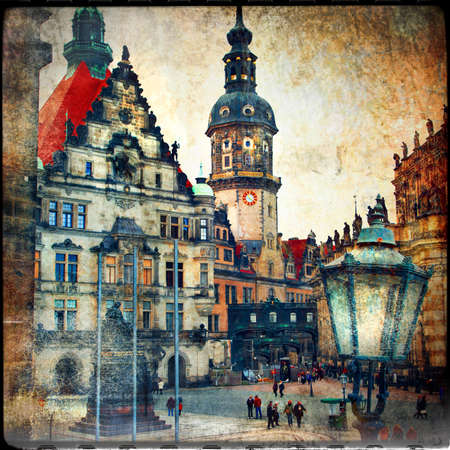 old Dresden - artistic picture in retro styleの写真素材