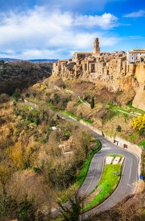 Pitigliano - medieval beautiful town in Tuscany, Itlayの写真素材