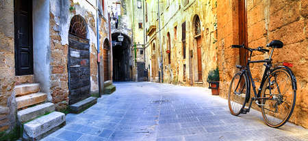 charming old streets of medieval villages in Italyの写真素材