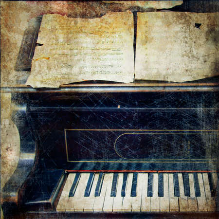old piano - vintage pictureの写真素材